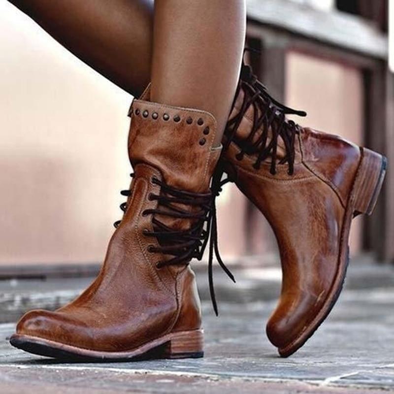 Leather Boots With Laces