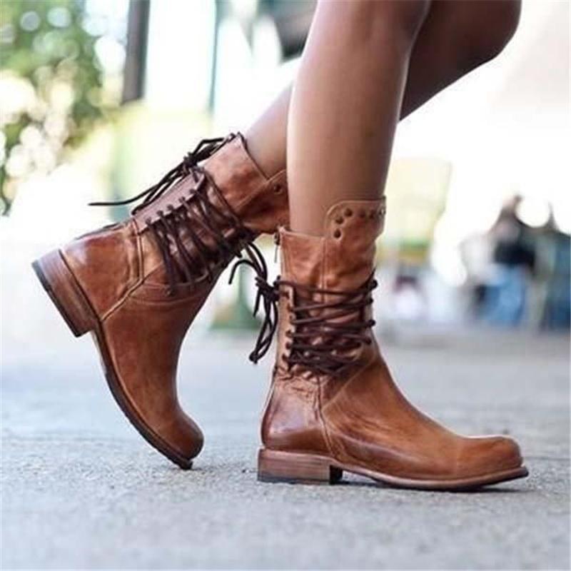 Leather Boots With Laces