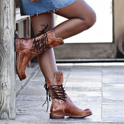 Leather Boots With Laces