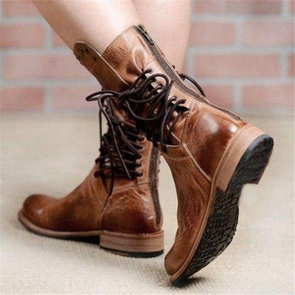 Leather Boots With Laces