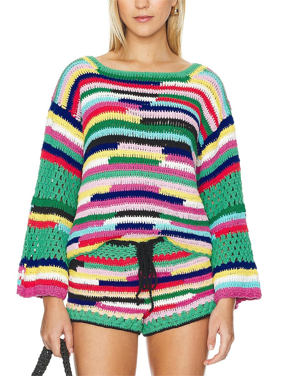 Colourful crochet knitted top