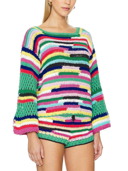 Colourful crochet knitted top