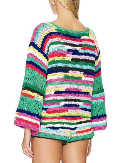 Colourful crochet knitted top